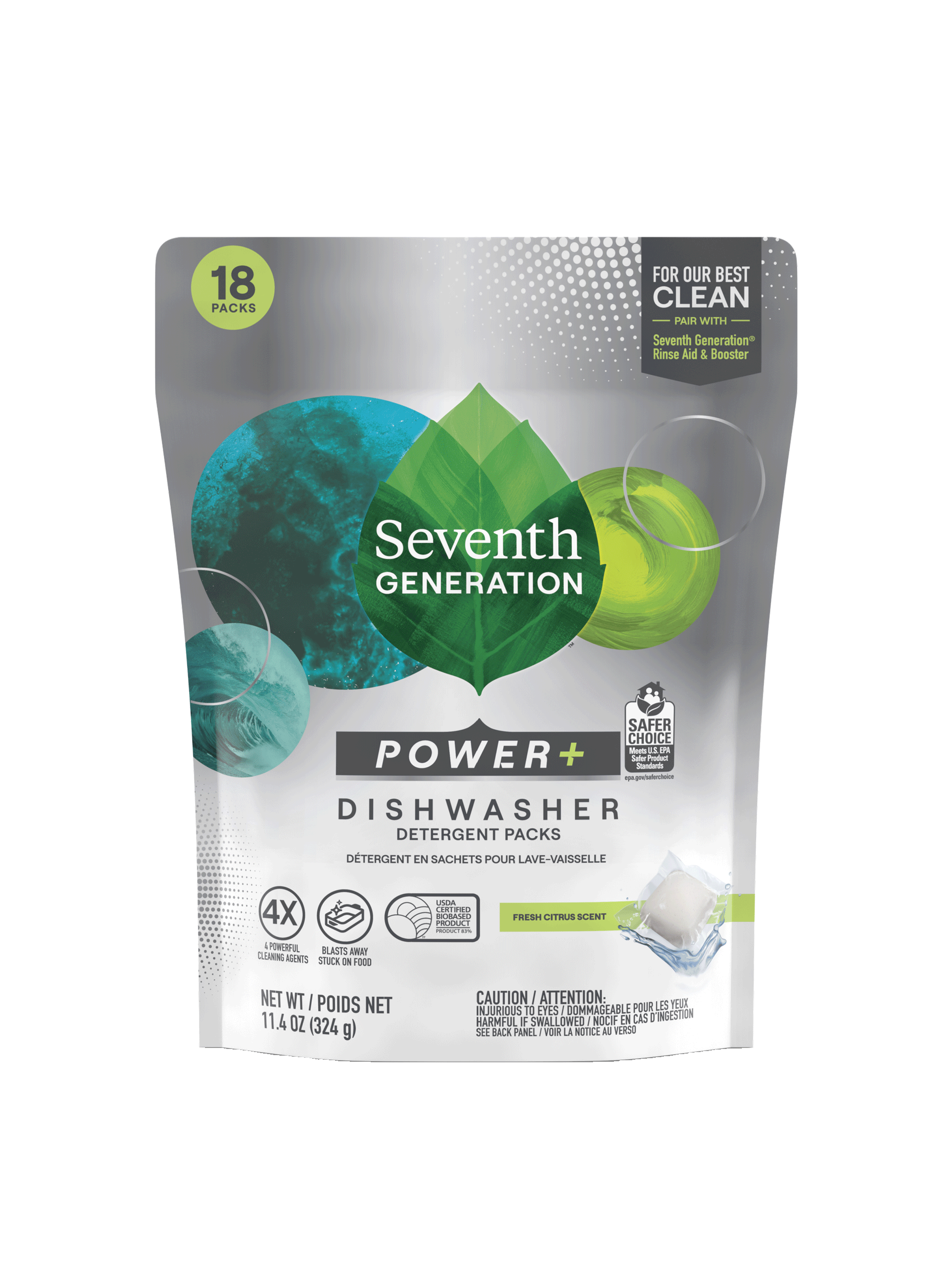 Power+™ Dishwasher Detergent Packs - Fresh Citrus