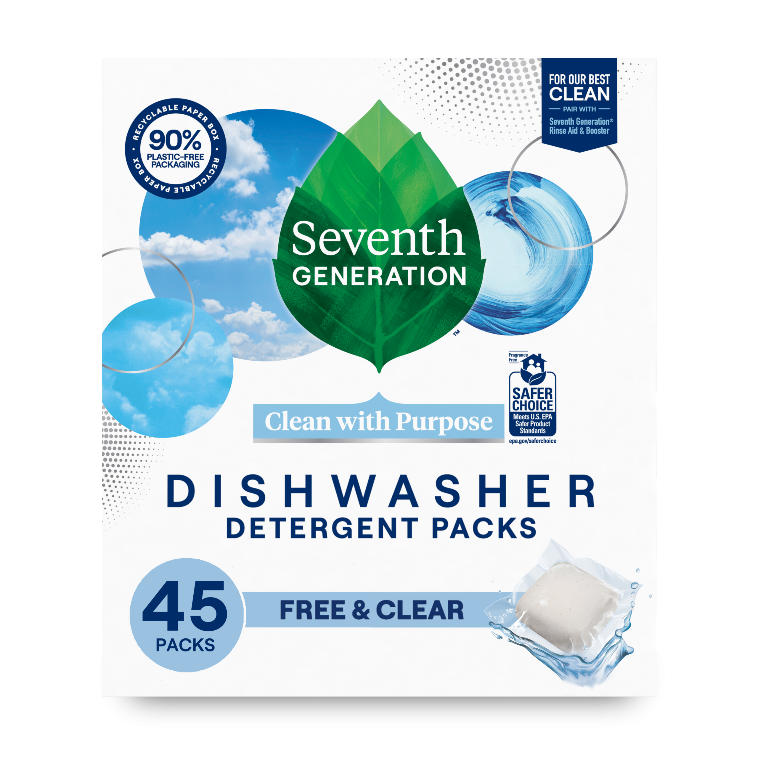 Dishwasher Detergent Packs - Free & Clear